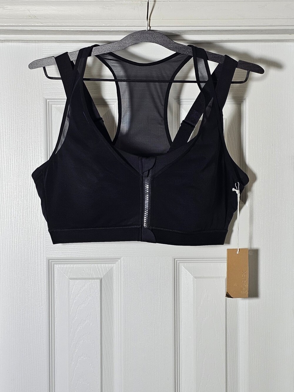 Popflex High Impact Molded Padding Zip Superbra Size XL Black Bra